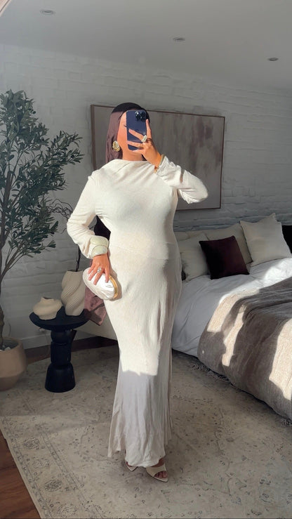 [CRÉATION] Robe longue en lin JENNAH | Crème