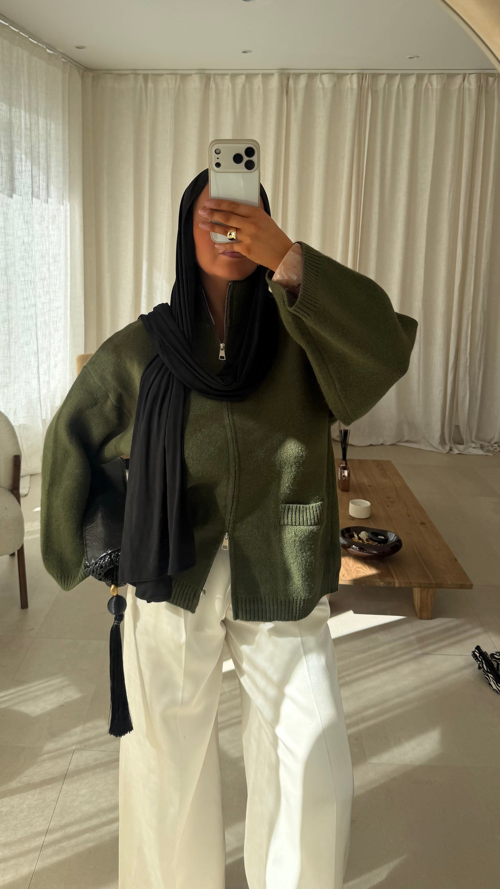 Pull doux et chaud à zip | Vert