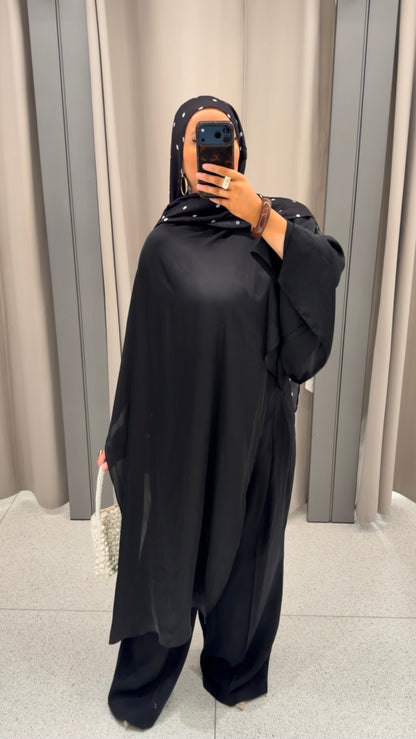 Cape ultra longue amovible | Noir