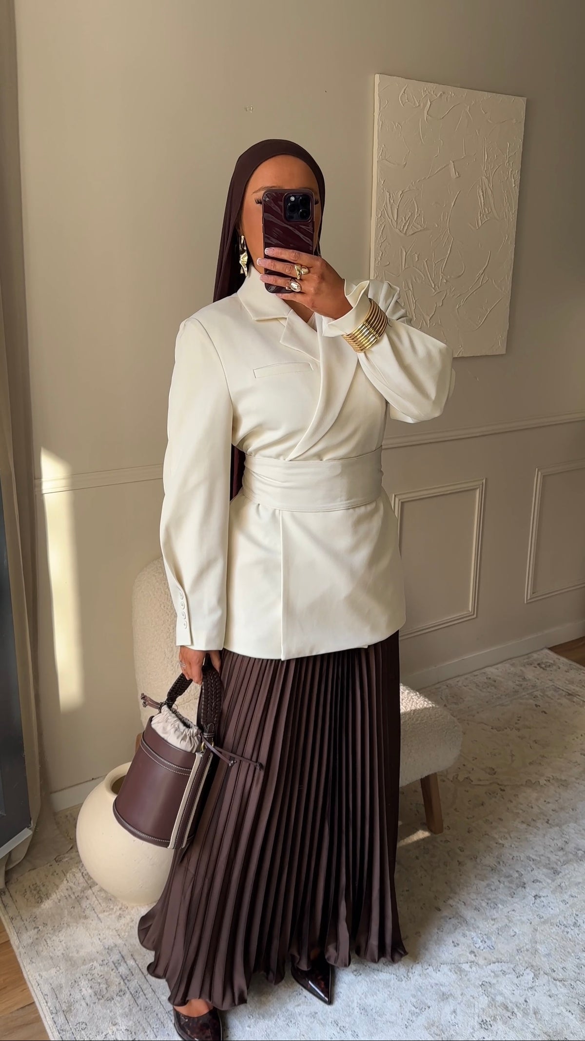 [GAMME PREMIUM] Blazer OJYRA à ceinture | Écru