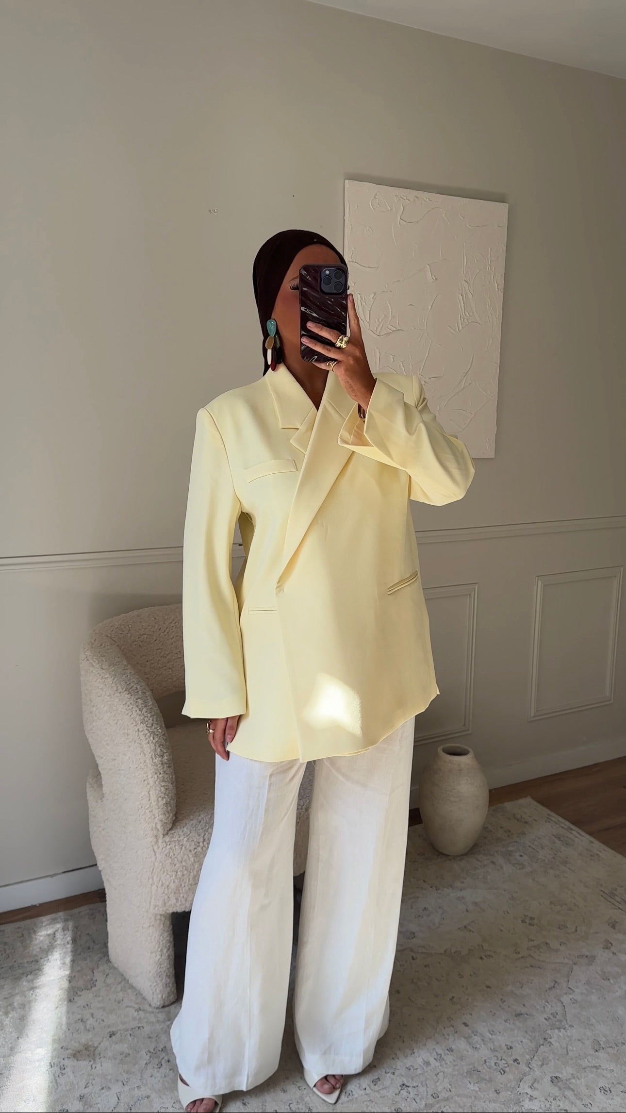 [GAMME PREMIUM] Blazer cache cœur oversize | Jaune