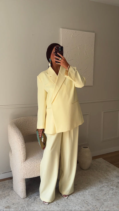 [GAMME PREMIUM] Blazer cache cœur oversize | Jaune