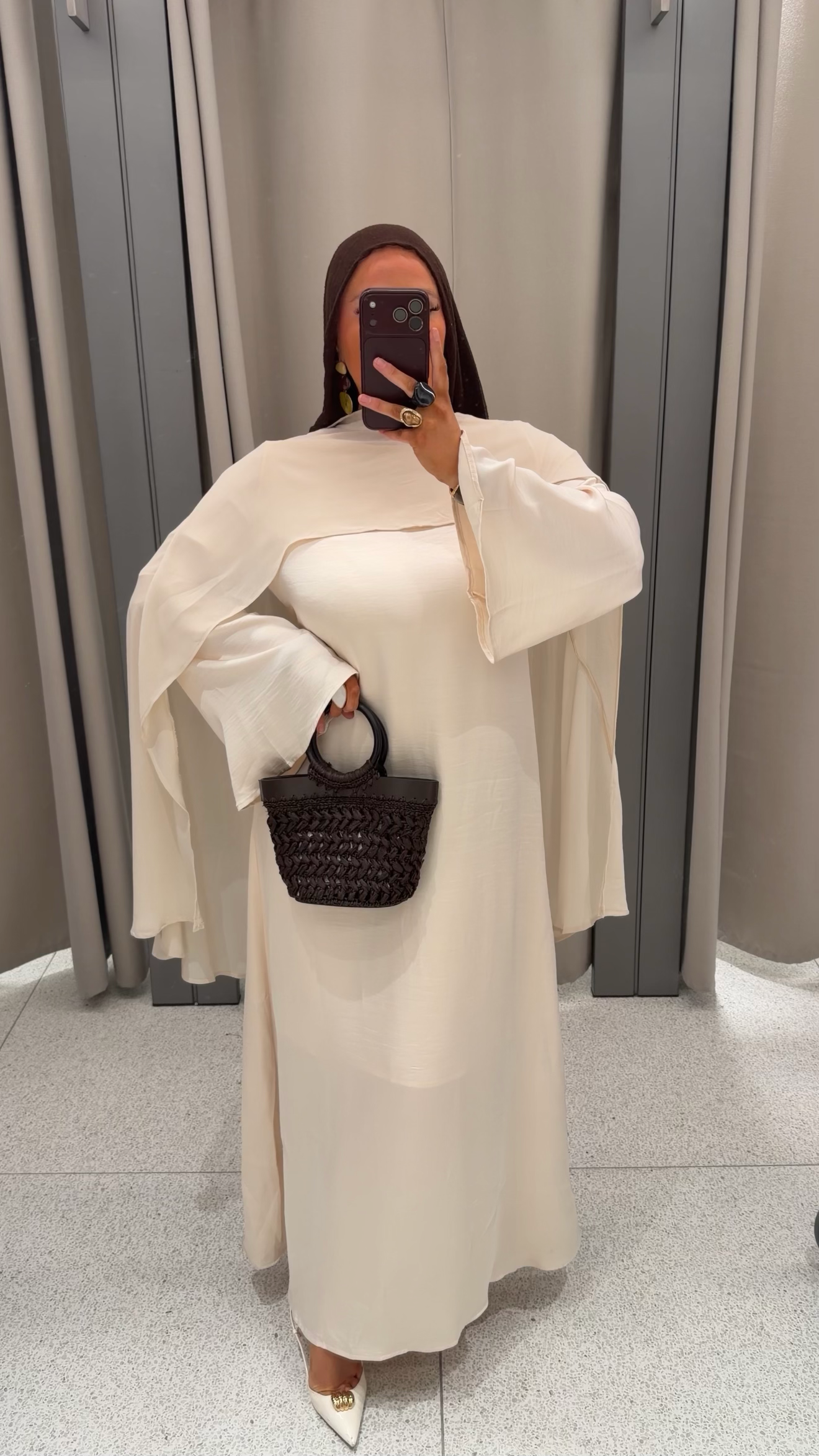 [GAMME PREMIUM] Robe ultra longue satinée à cape amovible AZURA | VERT