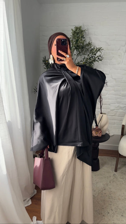 Jupe ultra longue évasée stretch | Beige