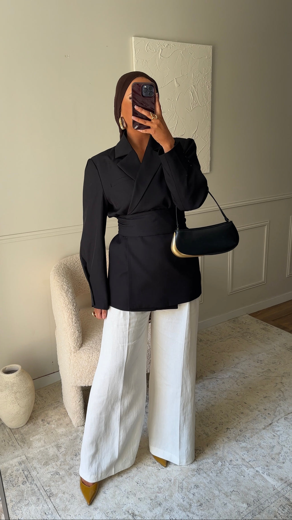 [GAMME PREMIUM] Blazer OJYRA à ceinture | Noir