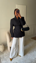 [GAMME PREMIUM] Blazer OJYRA à ceinture | Noir