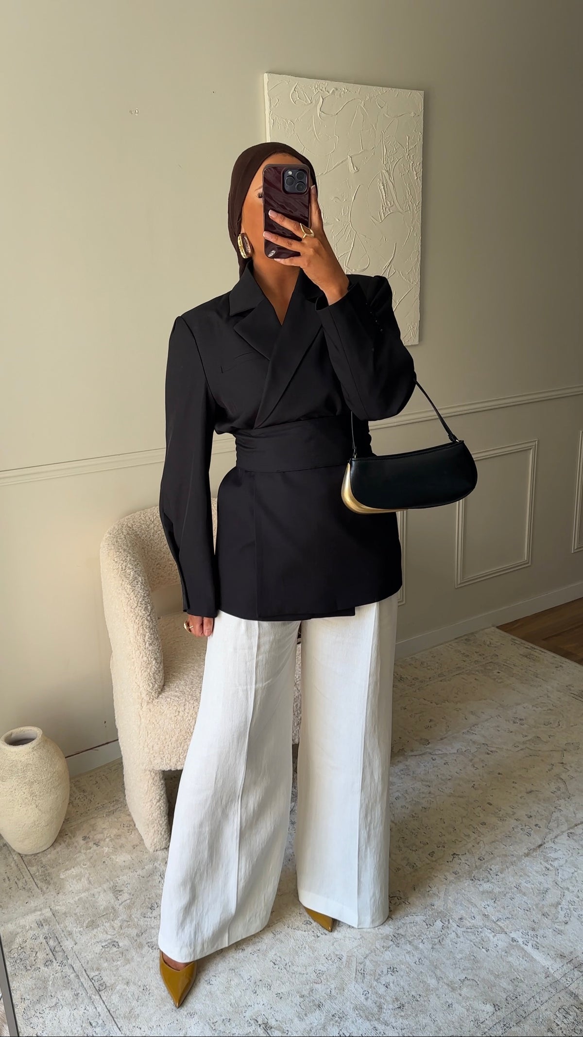 [GAMME PREMIUM] Blazer OJYRA à ceinture | Noir