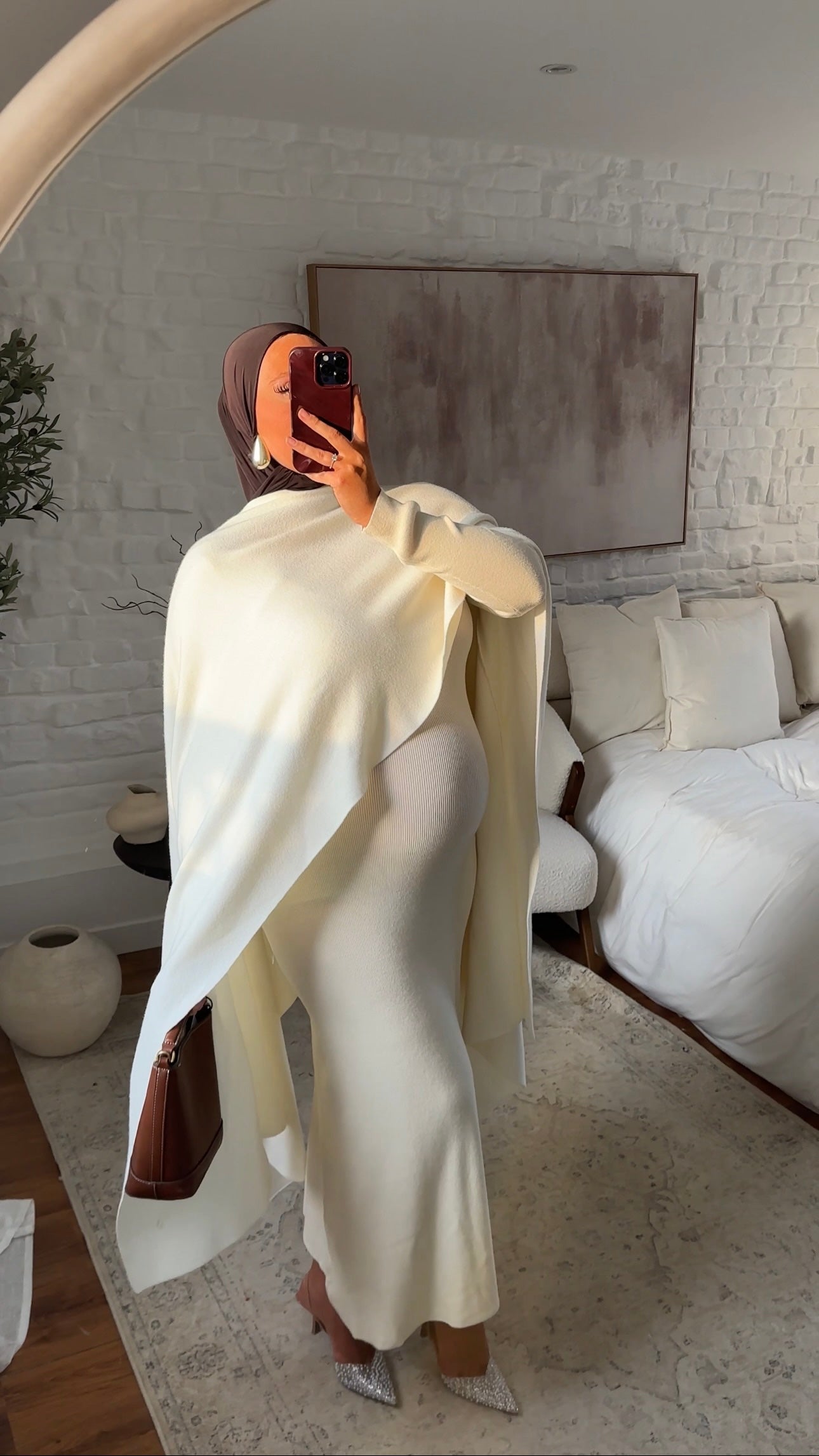[CRÉATION] Cape ultra longue en maille | Blanc