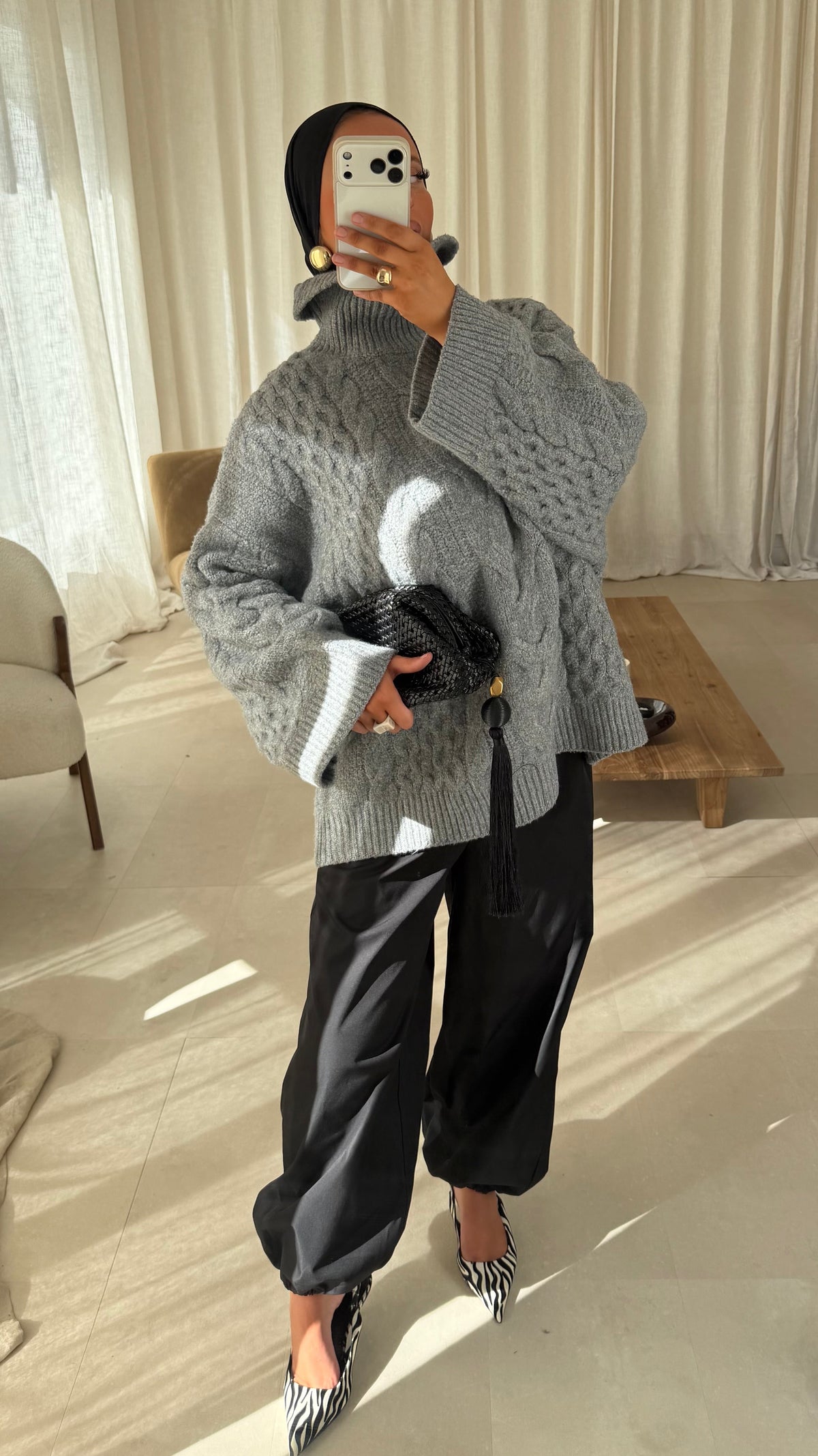 [GAMME LUXE] Pantalon ballon épais | Noir