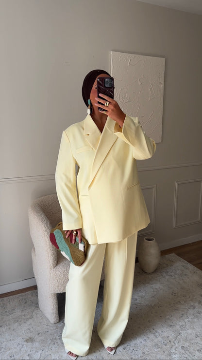 [GAMME PREMIUM] Blazer cache cœur oversize | Jaune