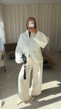 Pull doux et chaud à zip | Blanc