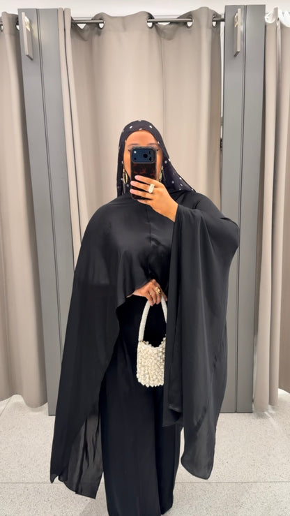 Cape ultra longue amovible | Noir
