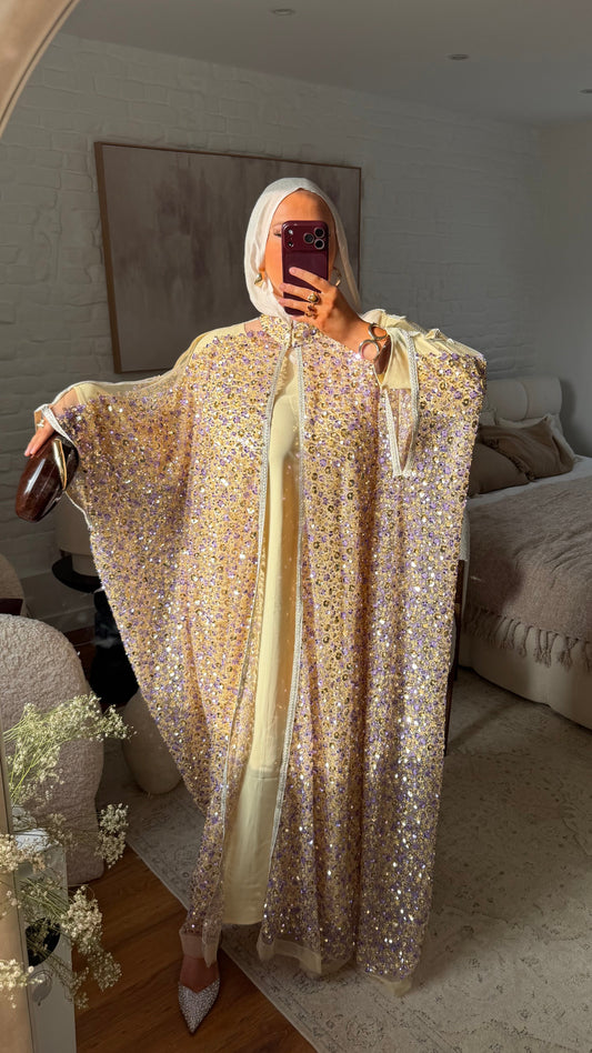 [GAMME LUXE] Robe ornée de bijoux ultra luxueuse | Jaune