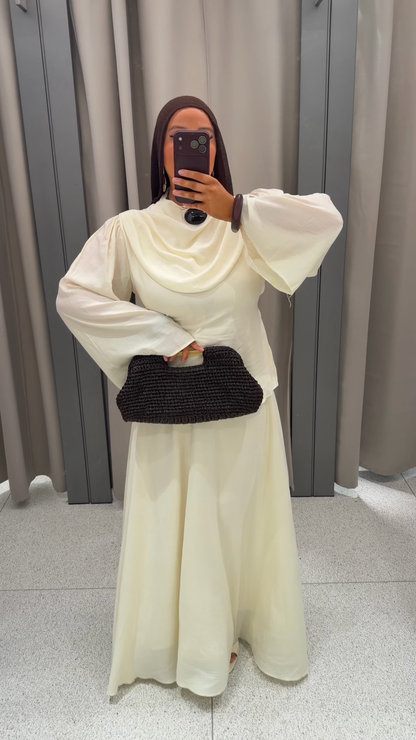 Set deux pièces à jupe longue AYLEEN | Taupe