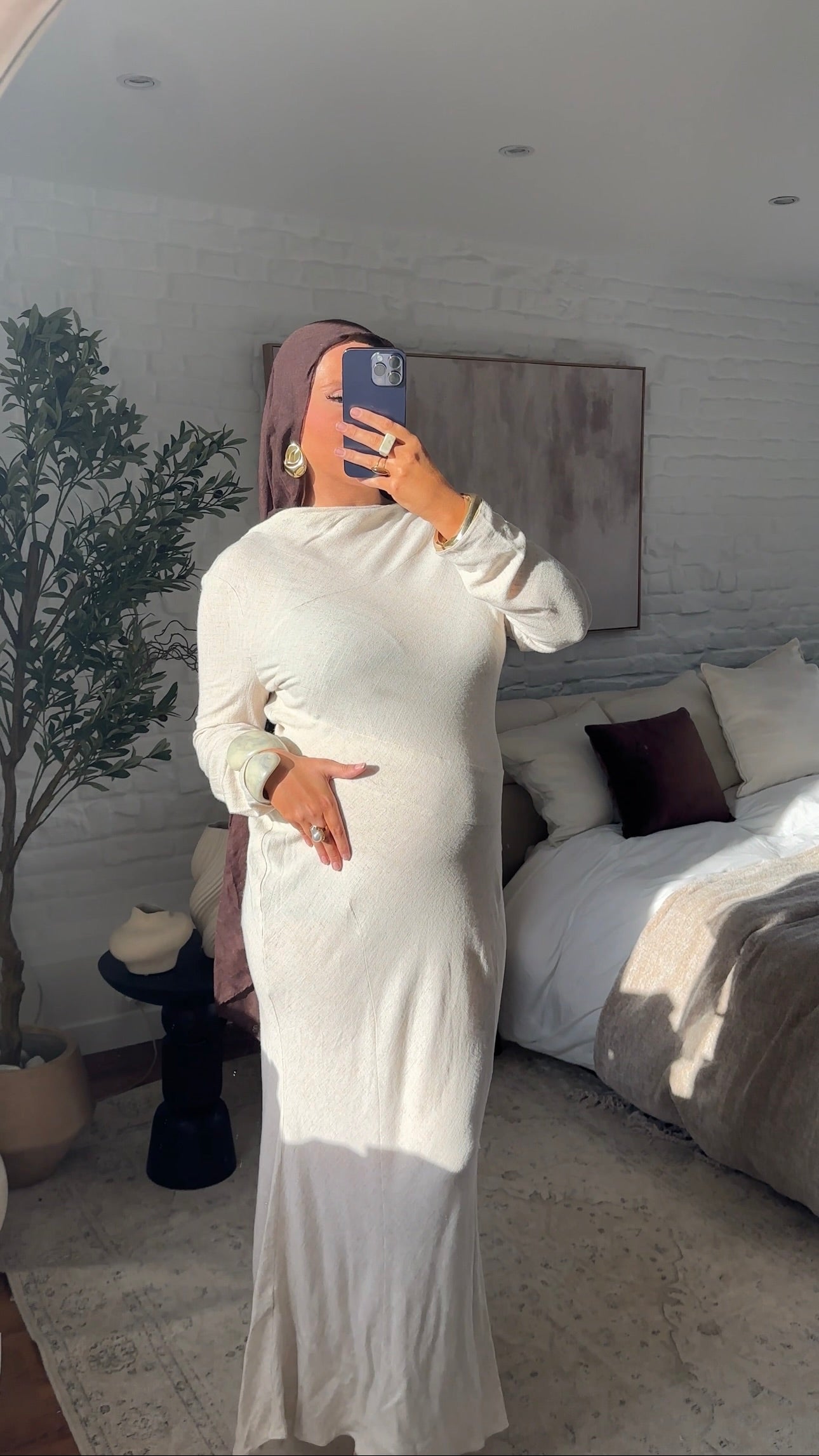 [CRÉATION] Robe longue en lin JENNAH | Crème