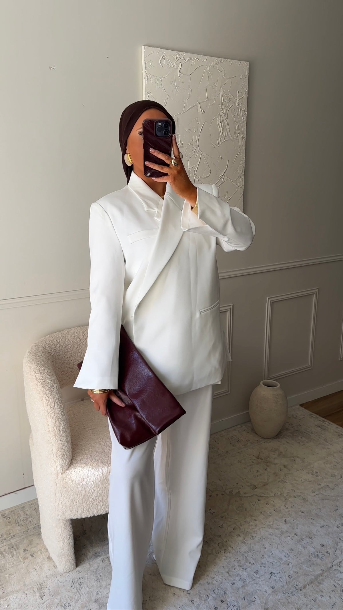 [GAMME PREMIUM] Blazer oversize cache cœur | Blanc
