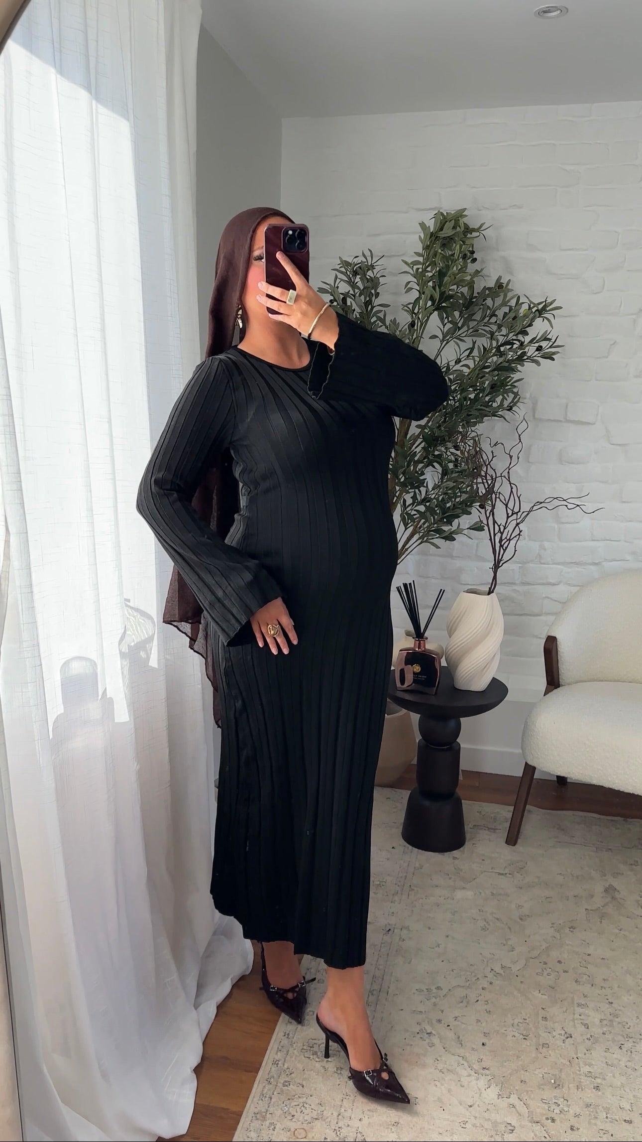 Robe pull en maille ultra douce en coton | Noir