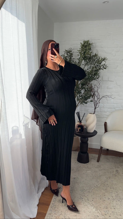 Robe pull en maille ultra douce en coton | Noir