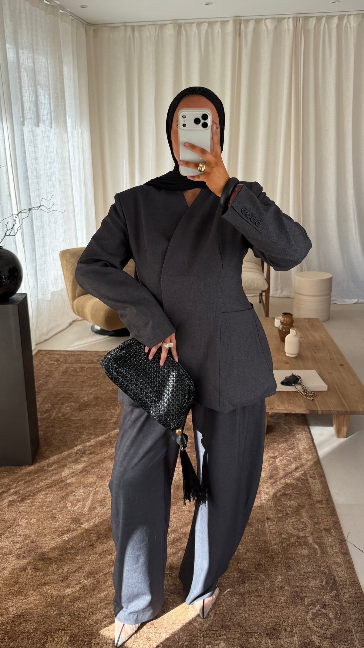 [GAMME LUXE] Blazer épais ultra cintré MÉRIA Gris | Pré-commande 5 jours ouvrés