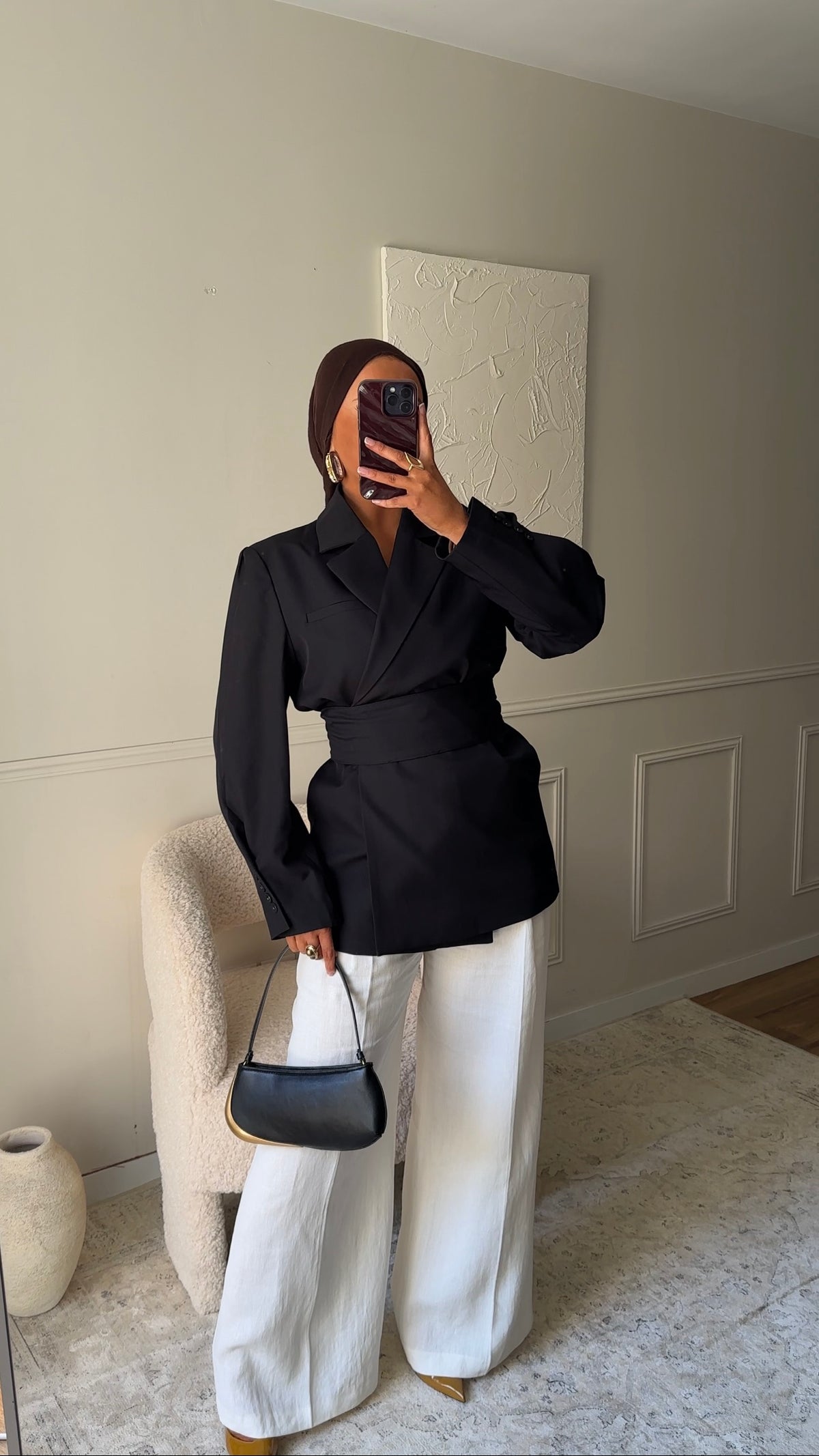 [GAMME PREMIUM] Blazer OJYRA à ceinture | Noir