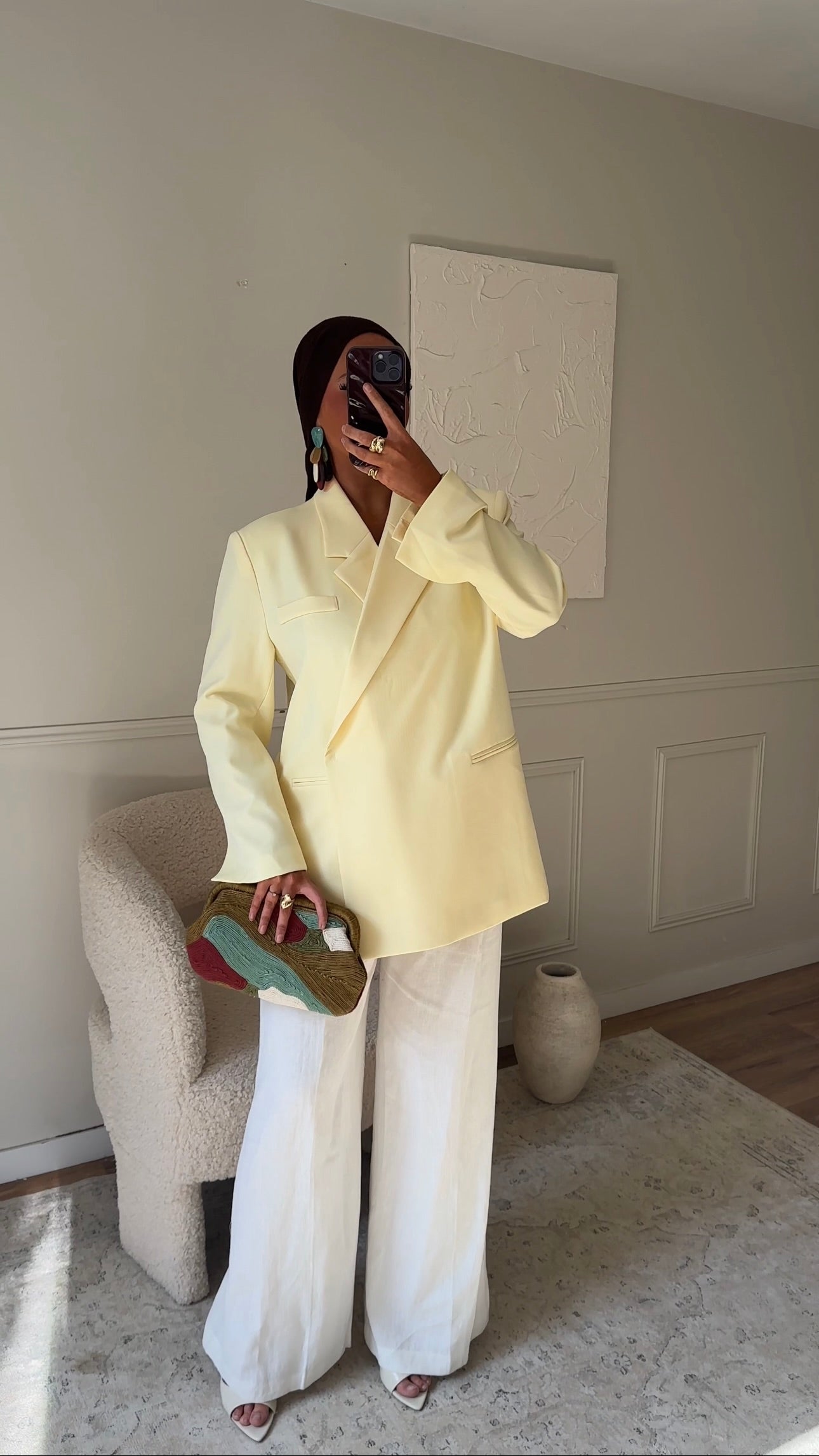 [GAMME PREMIUM] Blazer cache cœur oversize | Jaune