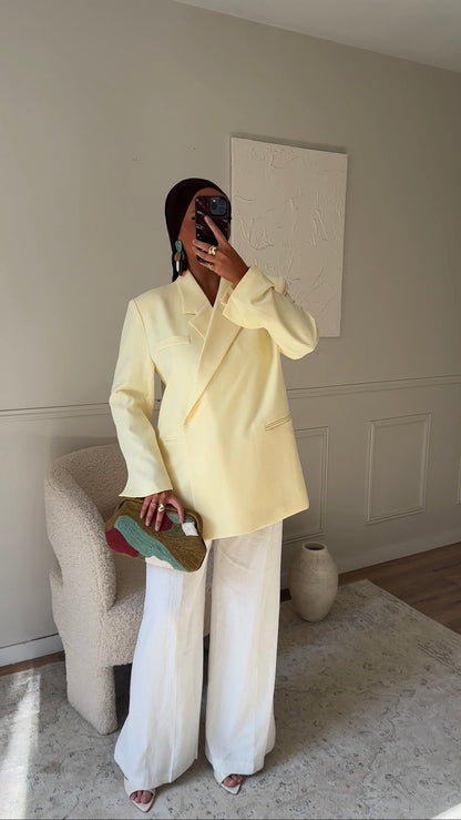 [GAMME PREMIUM] Blazer cache cœur oversize | Jaune