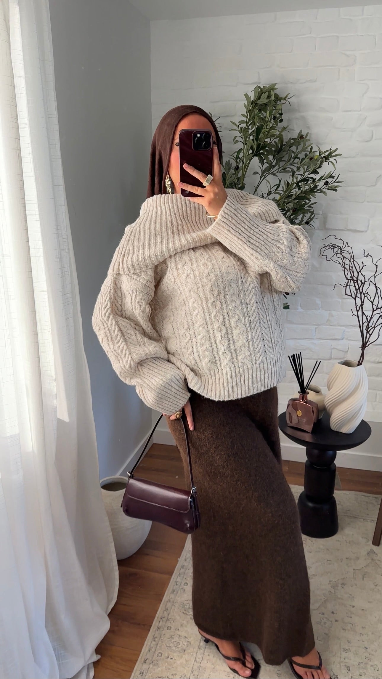 Pull ultra chaud en laine et col montant | Beige