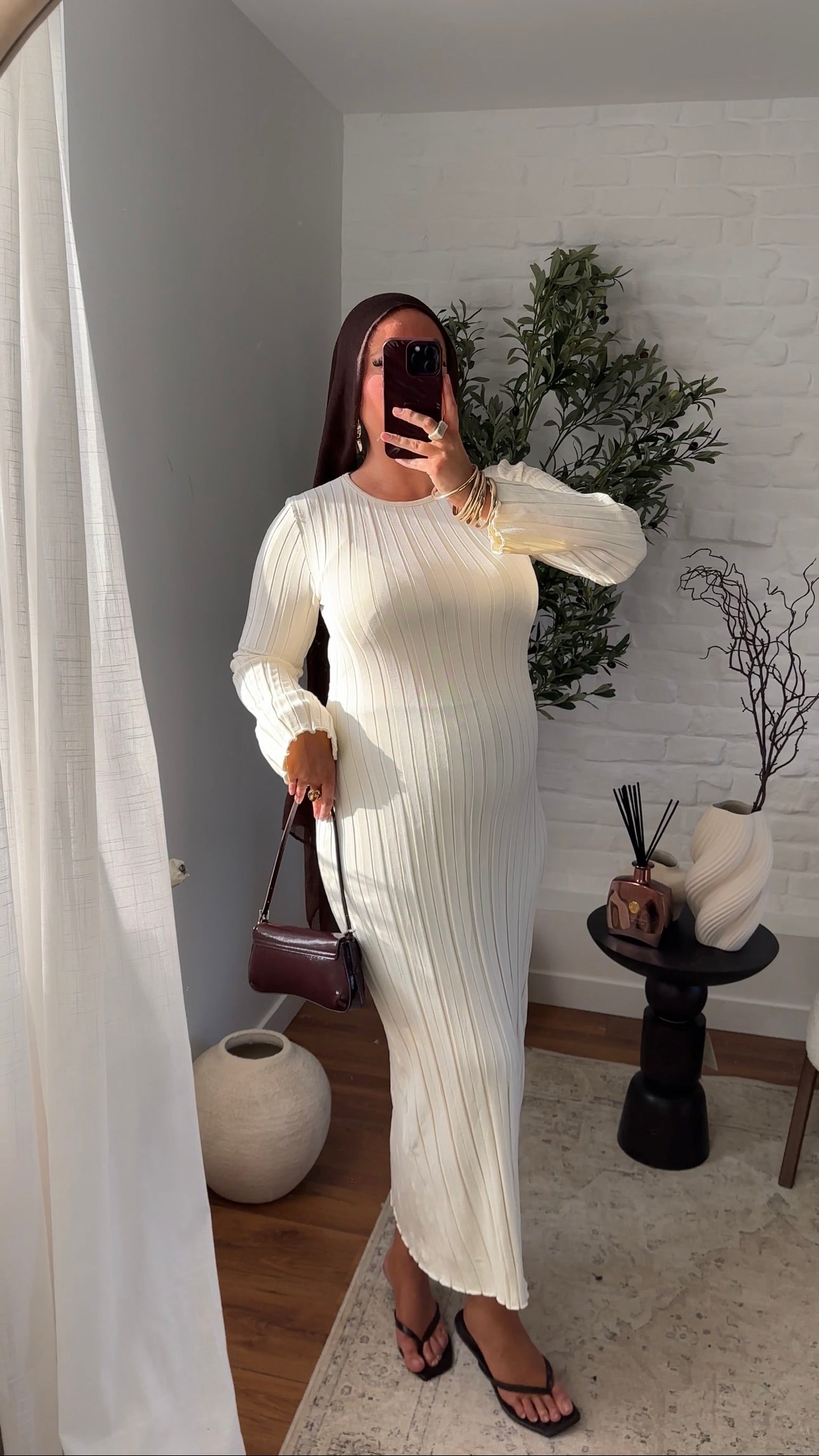 Robe pull en maille ultra douce en coton | Écru