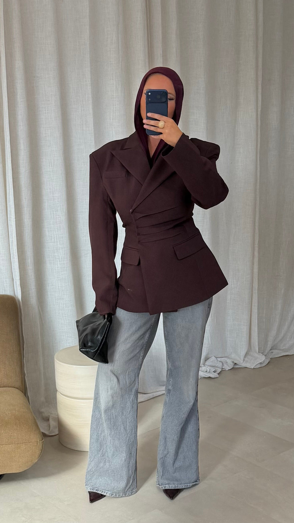 [GAMME PREMIUM] Blazer épais cintré ÉLINE | Bordeaux