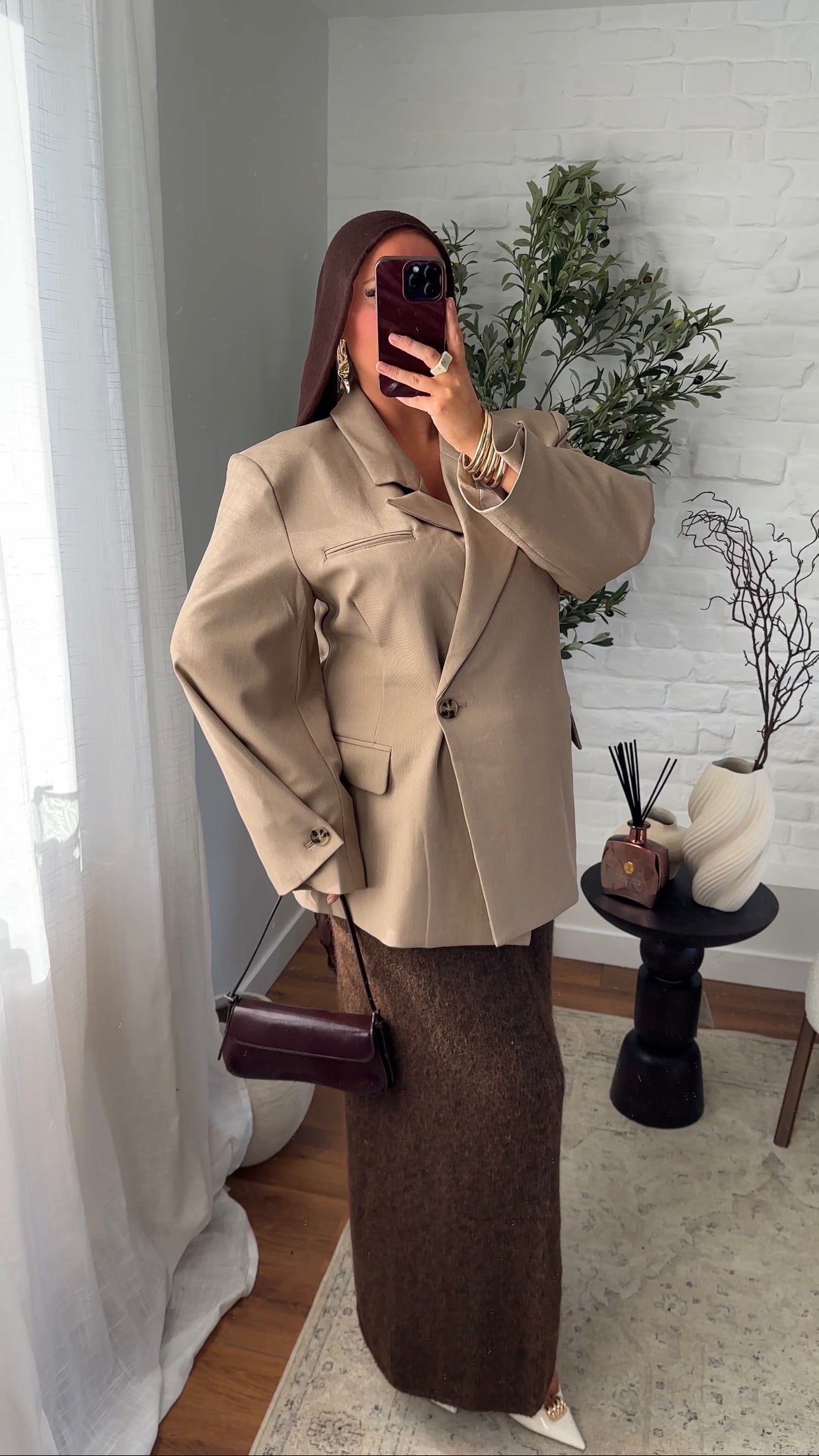 [GAMME PREMIUM] Blazer cache cœur oversize à boutonnage | Beige