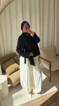 Haut oversize avec écharpe | Noir