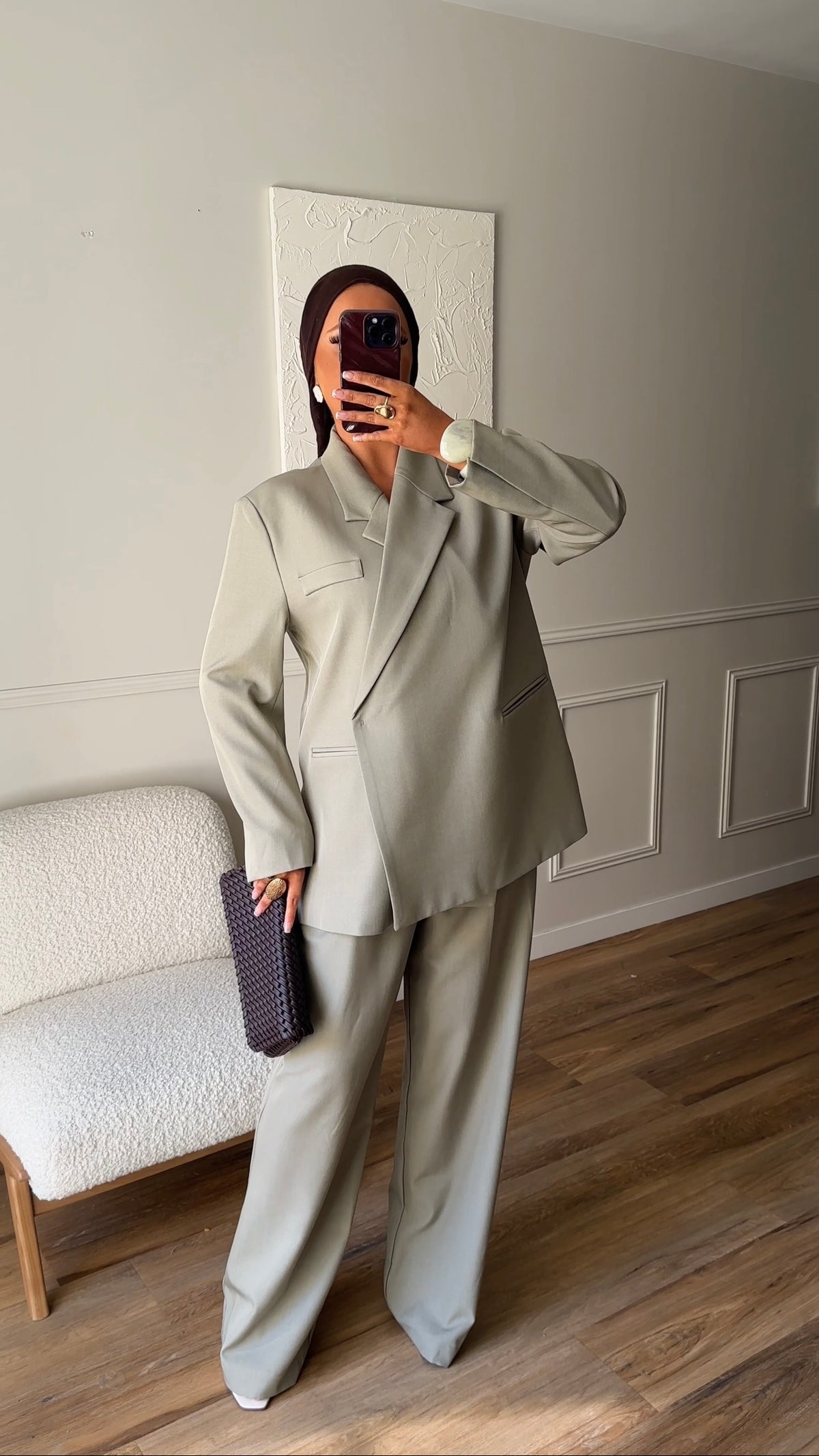 [GAMME PREMIUM] Blazer oversize cache cœur | Tilleul