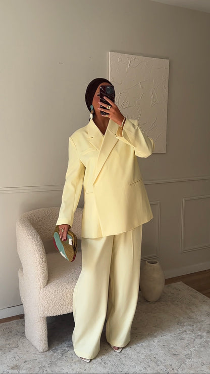[GAMME PREMIUM] Blazer cache cœur oversize | Jaune