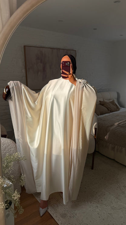 Robe abaya satinée | BEIGE