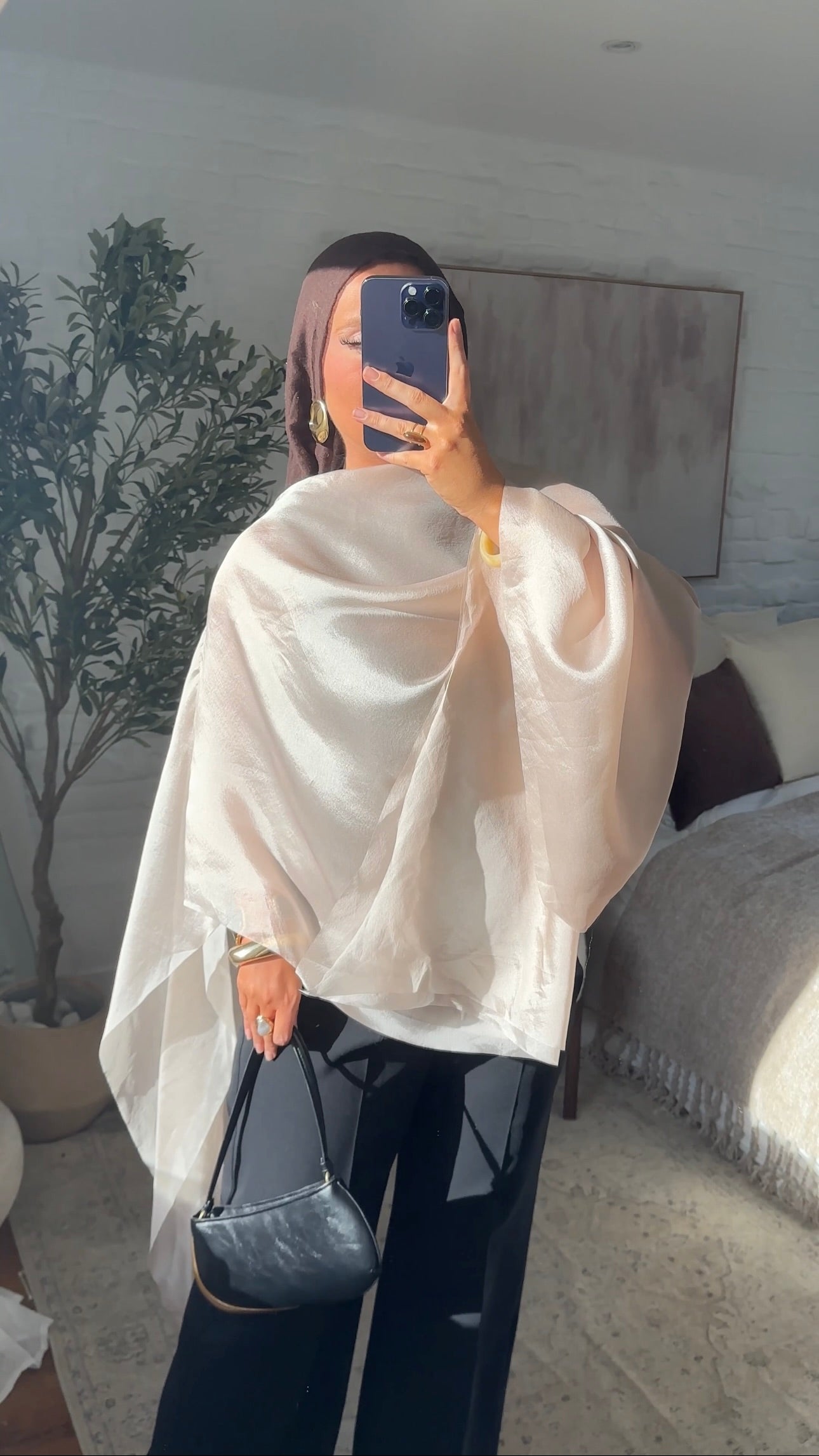 [CRÉATION] Cape oversize double matière | Rose pâle