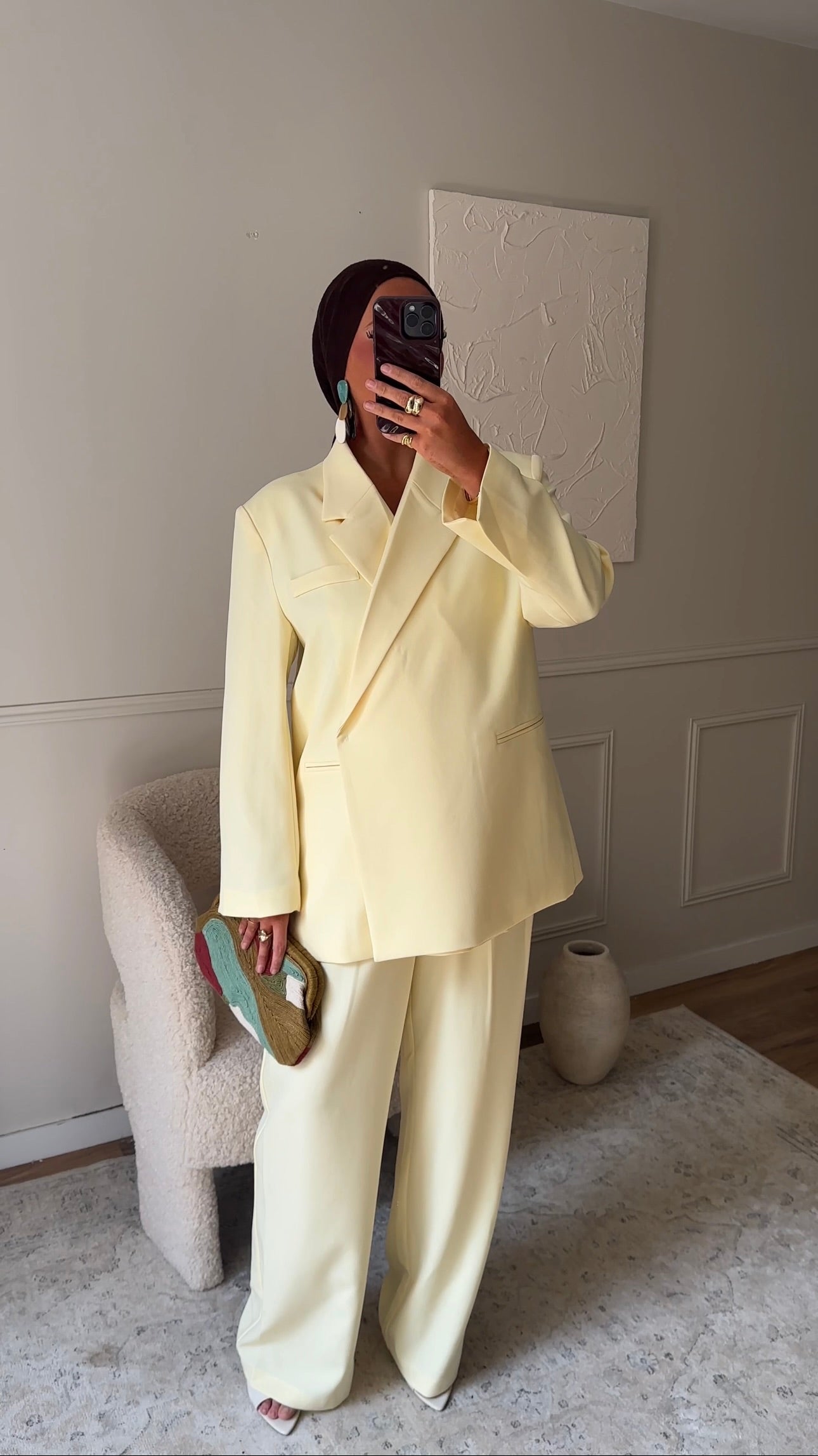 [GAMME PREMIUM] Blazer cache cœur oversize | Jaune