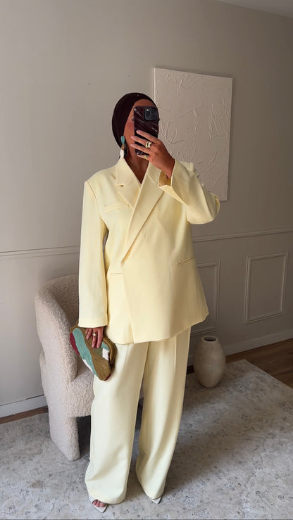[GAMME PREMIUM] Blazer cache cœur oversize | Jaune