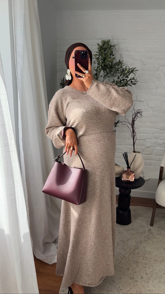 Ensemble ultra chaud en laine | Beige