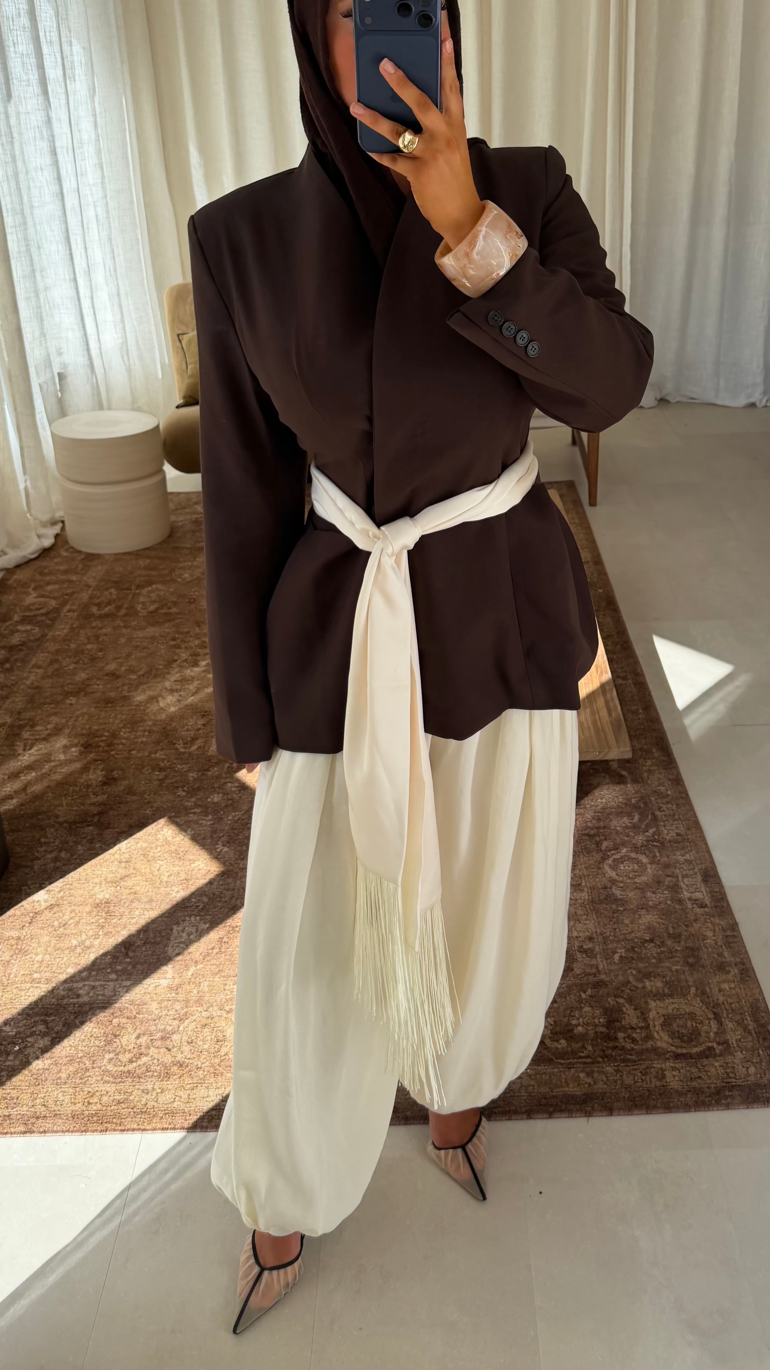 Pantalon ballon satiné | Crème | Pré-commande (envoi sous 1 semaine)