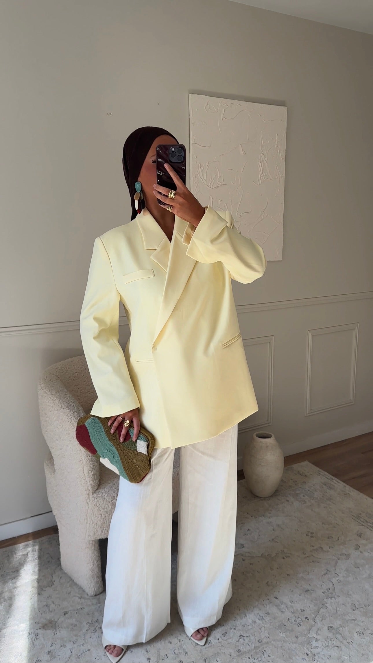 [GAMME PREMIUM] Blazer cache cœur oversize | Jaune