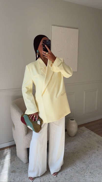 [GAMME PREMIUM] Blazer cache cœur oversize | Jaune