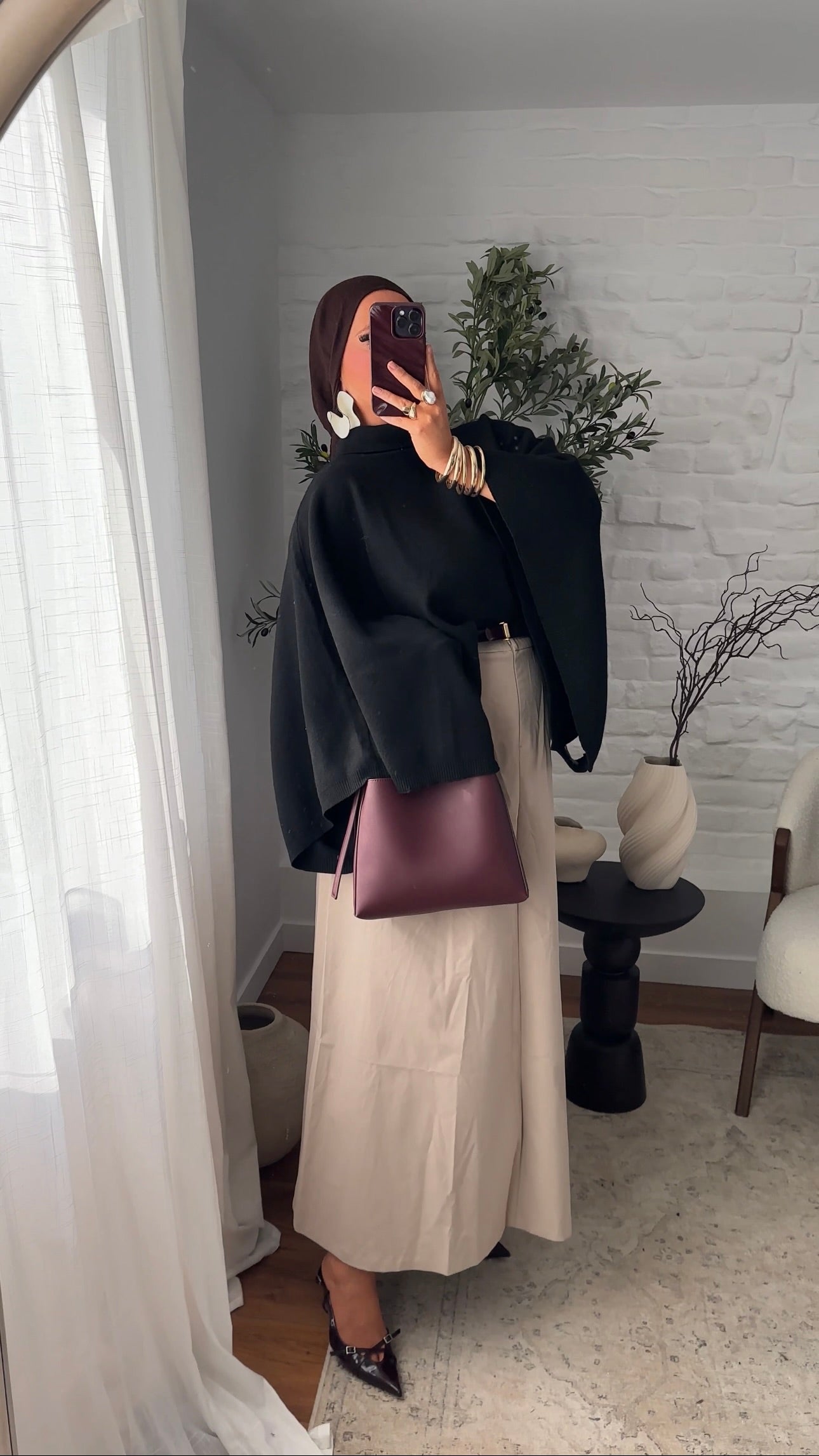 Cape en maille ultra douce | Noir