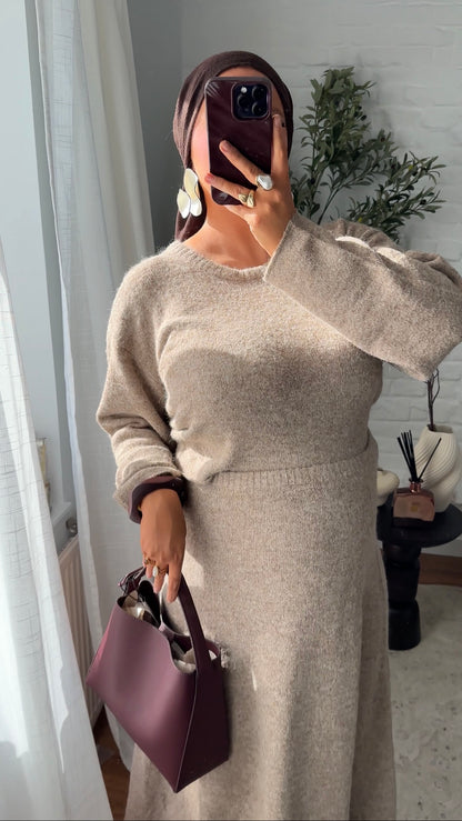 Ensemble ultra chaud en laine | Beige