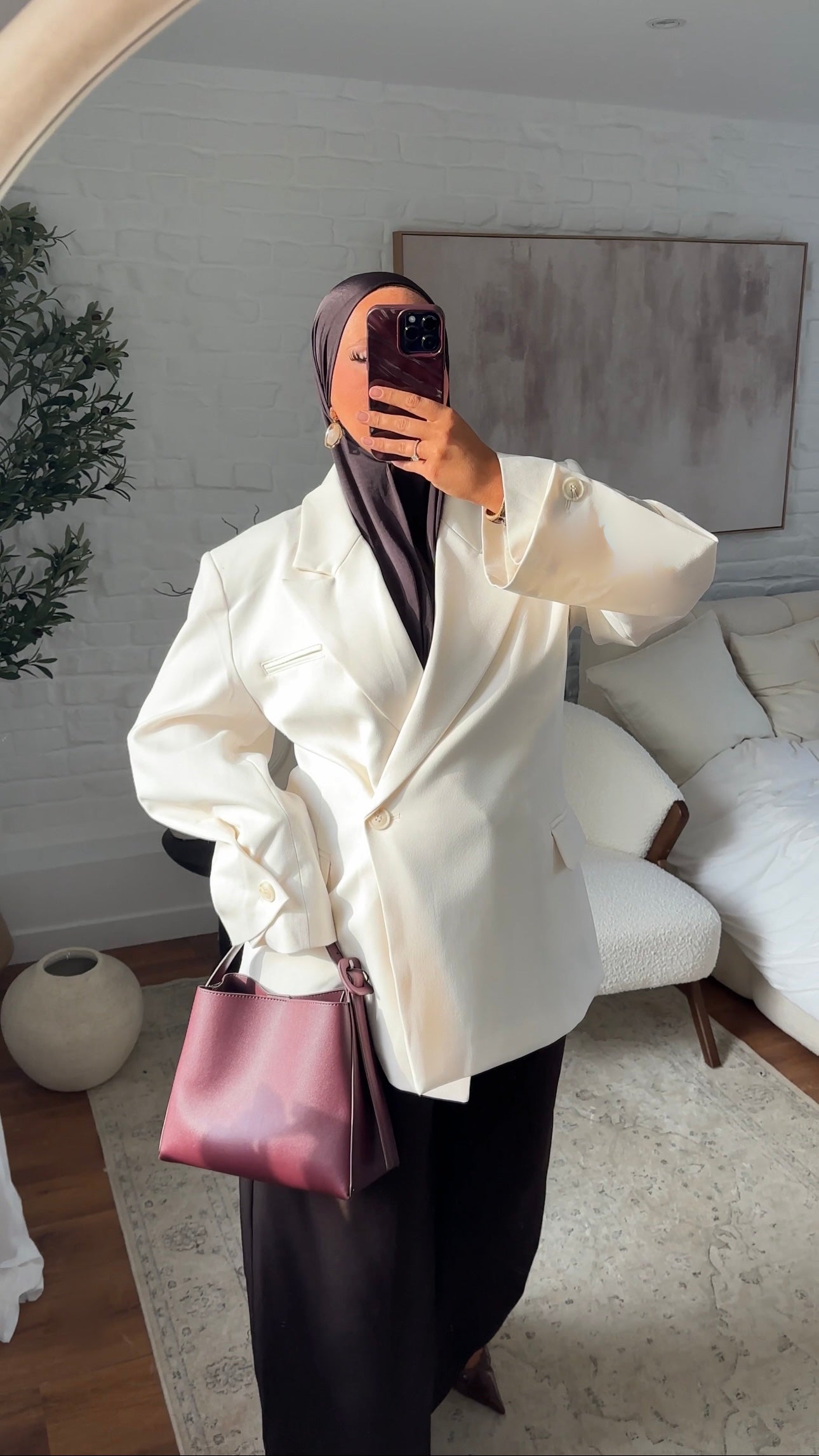 [GAMME PREMIUM] Blazer cache cœur oversize à boutonnage | Écru