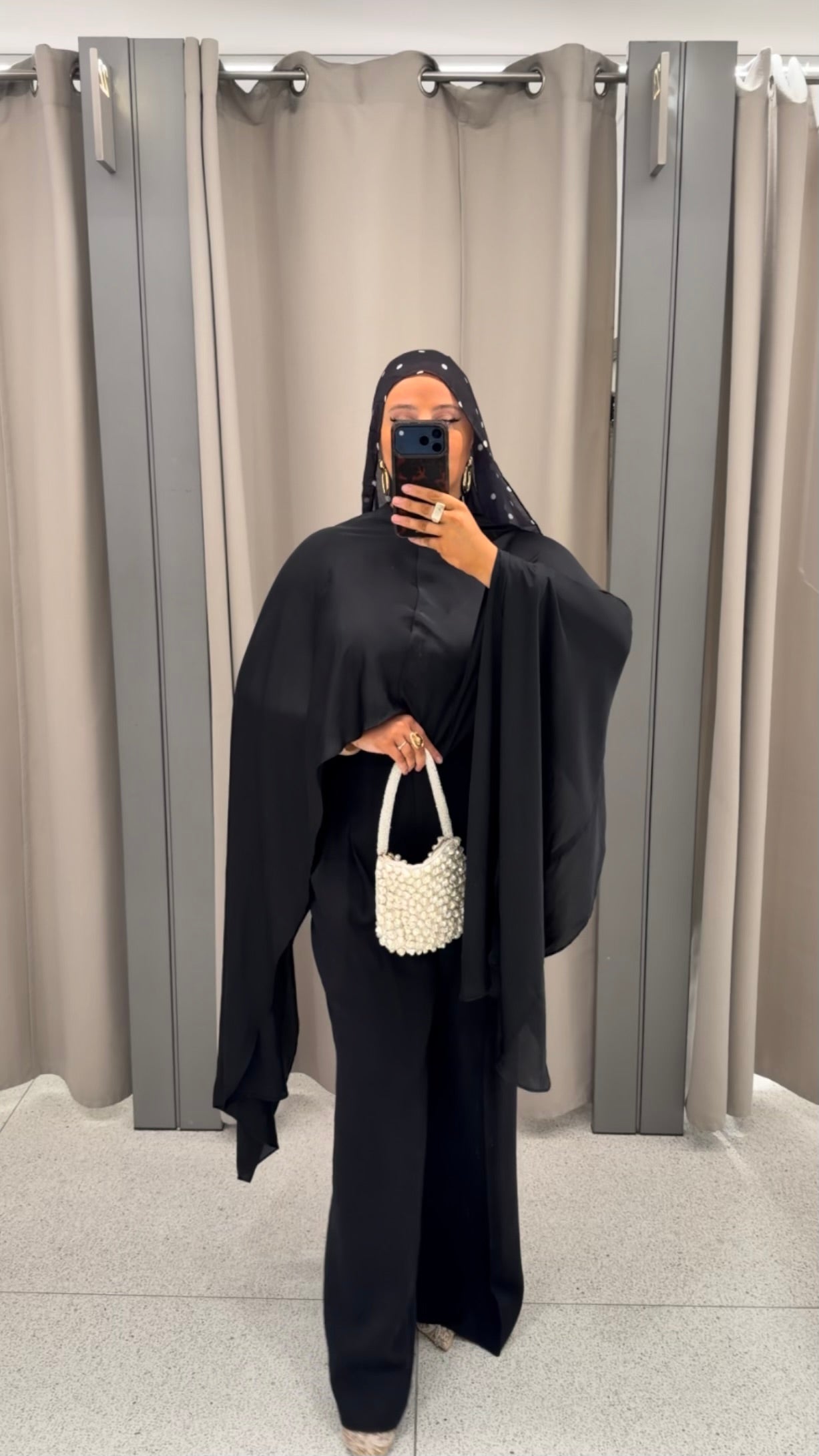 Cape ultra longue amovible | Noir
