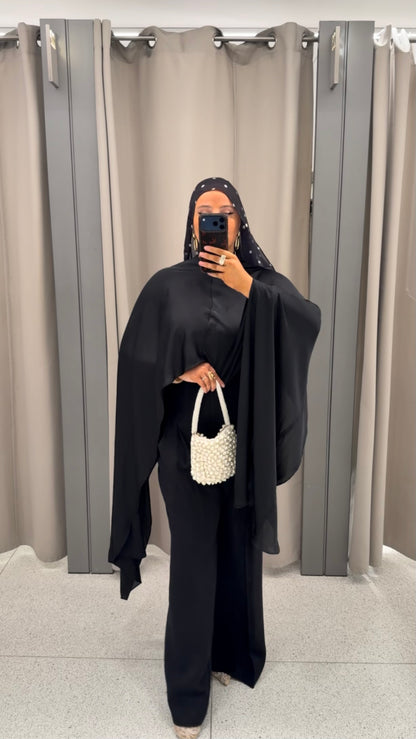 Cape ultra longue amovible | Noir