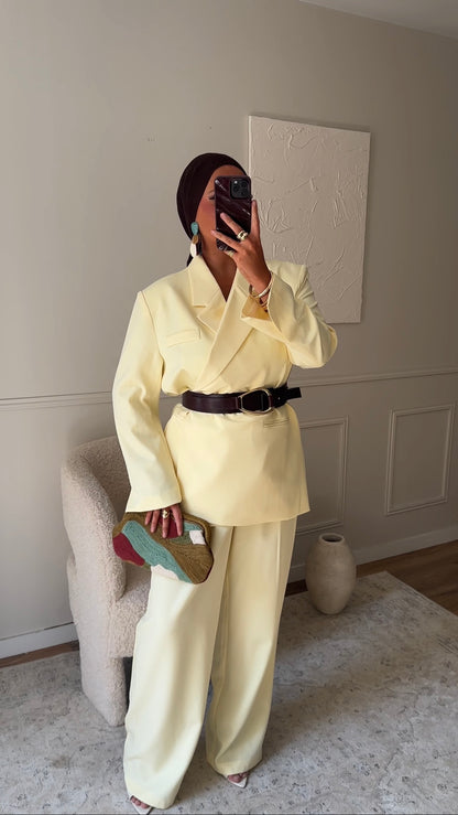 [GAMME PREMIUM] Blazer cache cœur oversize | Jaune
