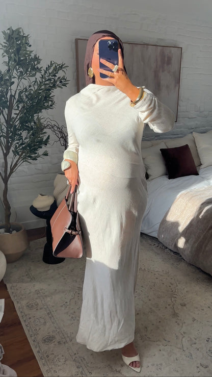[CRÉATION] Robe longue en lin JENNAH | Crème