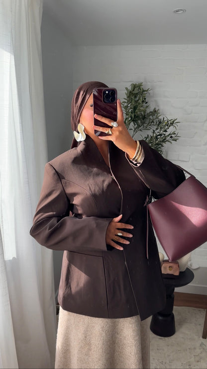 [CRÉATION] Blazer ultra cintré épais | Marron
