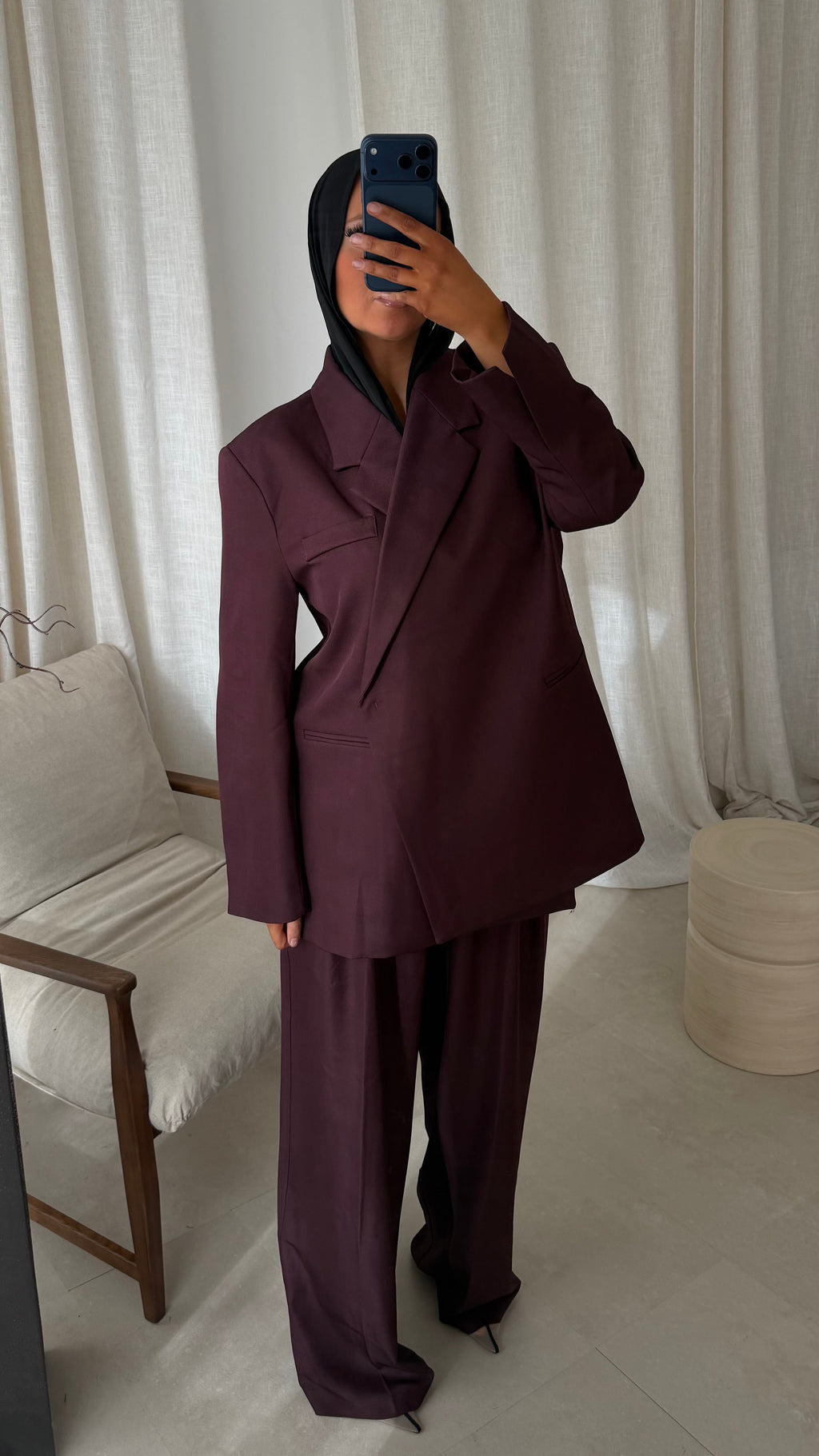 [GAMME PREMIUM] Blazer cache cœur oversize | Bordeaux